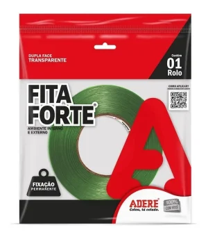 FITA DUPLA FACE TRANSPARENTE ADERE 15mm x 20m CÓD 7896193235465